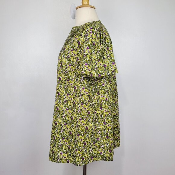 Woman Within Floral Short Sleeve Lightweight Top with Pintucking Size (18/20) L - Picture 5 of 12